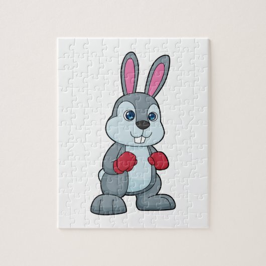Rabbit Boxer Boxer Boxing-handschoenen Legpuzzel (Verticaal)