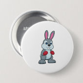 Rabbit Boxer Boxer Boxing-handschoenen Ronde Button 7,6 Cm (Voorkant /achterkant)