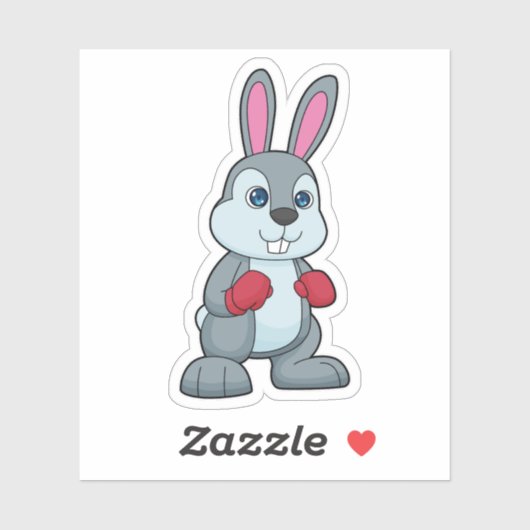 Rabbit Boxer Boxer Boxing-handschoenen Sticker (Vel)