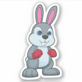 Rabbit Boxer Boxer Boxing-handschoenen Sticker (Voorkant)