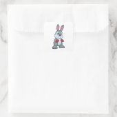 Rabbit Boxer Boxer Boxing-handschoenen Vierkante Sticker (Tas)