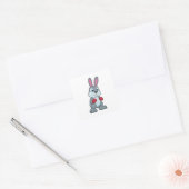 Rabbit Boxer Boxer Boxing-handschoenen Vierkante Sticker (Envelop)