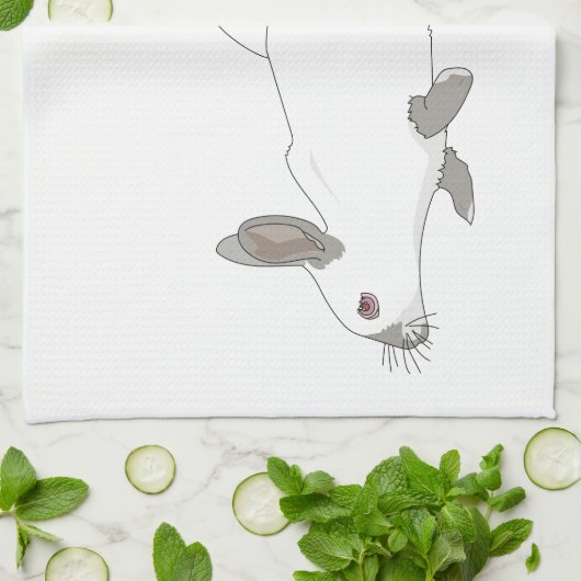 Rabbit Bunnies Kitchen Towel Theedoek (Gevouwen)