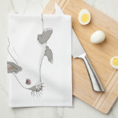 Rabbit Bunnies Kitchen Towel Theedoek (Quarter Fold)