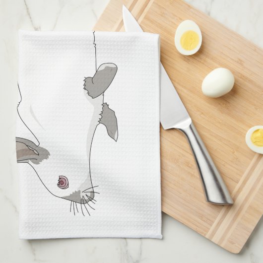 Rabbit Bunnies Kitchen Towel Theedoek (Quarter Fold)