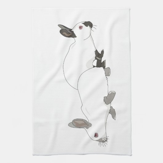 Rabbit Bunnies Kitchen Towel Theedoek (Verticaal)