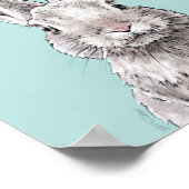 Rabbit Bunny Animal art Waterverf Cute Spring Poster (Hoek)