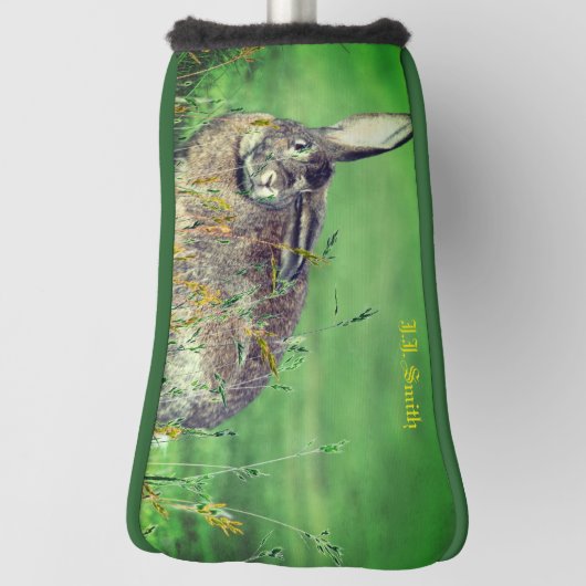 Rabbit Bunny Animal Trendy Golf Head Hoesje Golfheadcover (Draai 90)