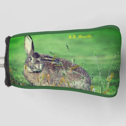 Rabbit Bunny Animal Trendy Golf Head Hoesje Golfheadcover (Voorkant)