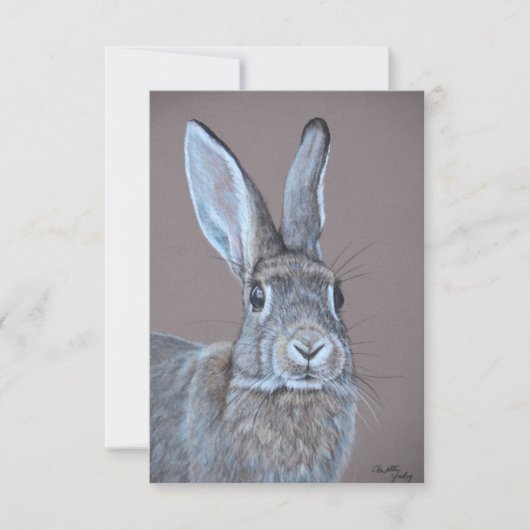Rabbit Bunny Art Flat Hartelijk dank Bedankkaart (Voorkant)