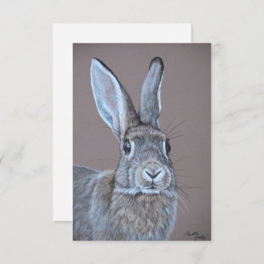 Rabbit Bunny Art Flat Hartelijk dank Bedankkaart (Voorkant / Achterkant)