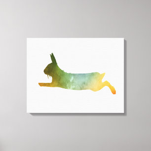 Rabbit Bunny Art Silhouette Canvas Afdruk