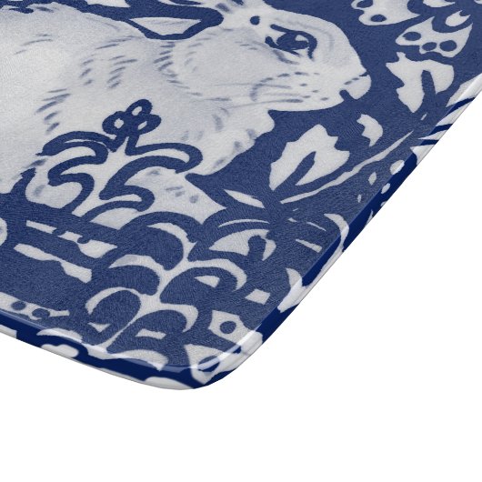 Rabbit Bunny Blue White Snail Woodland Dedham Snijplank (Hoek)