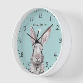 Rabbit Bunny Cute Waterverf Animal art Kinder Name (Hoek)