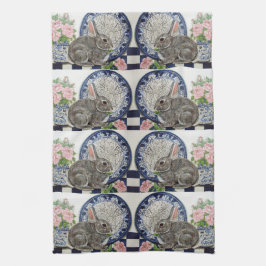 Rabbit Bunny Dedham Delft Farmhouse Rustic Cute Theedoek