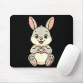 Rabbit Bunny Doing Heart With Hands Valentines Day Muismat (Met muis)