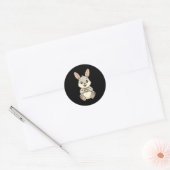 Rabbit Bunny Doing Heart With Hands Valentines Day Ronde Sticker (Envelop)
