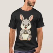 Rabbit Bunny Doing Heart With Hands Valentines Day T-shirt (Voorkant)