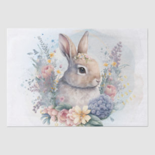 Rabbit Bunny Floral Waterverf Tissuepapier