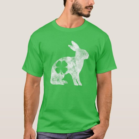 Rabbit Bunny Gift St. Patrick's Day Shamrock Clove T-shirt (Voorkant)