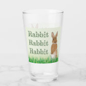 Rabbit Bunny Good Luck Typography Green Easter Glas (Achterkant)