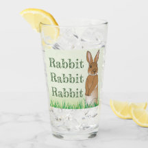 Rabbit Bunny Good Luck Typography Green Easter