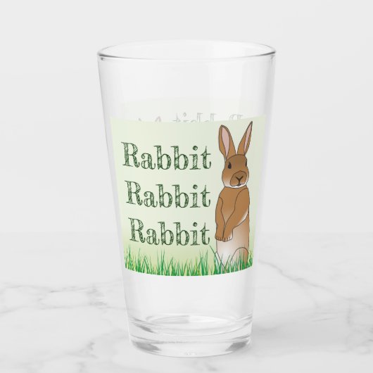 Rabbit Bunny Good Luck Typography Green Easter Glas (Voorkant)