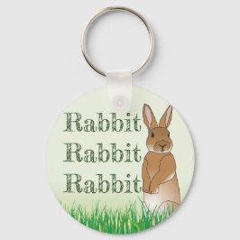Rabbit Bunny Good Luck Typography Green Easter Sleutelhanger