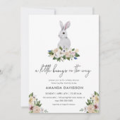 Rabbit Bunny Greenery Gender Neutral Baby shower Kaart (Voorkant)