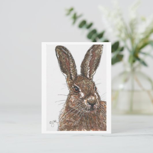 Rabbit Bunny Hare Briefkaart (Staand voorkant)