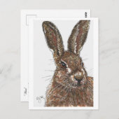 Rabbit Bunny Hare Briefkaart (Voorkant / Achterkant)