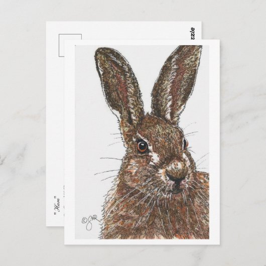 Rabbit Bunny Hare Briefkaart (Voorkant / Achterkant)
