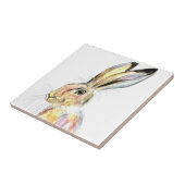 Rabbit Bunny Hare Floral Animal Wildlife Cute Cera Tegeltje (Zijkant)