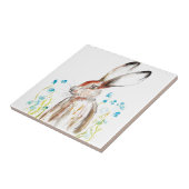 Rabbit Bunny Hare Floral Animal Wildlife Cute Tegeltje (Zijkant)