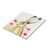 Rabbit Bunny Hare Floral Animal Wildlife Cute Tegeltje (Zijkant)