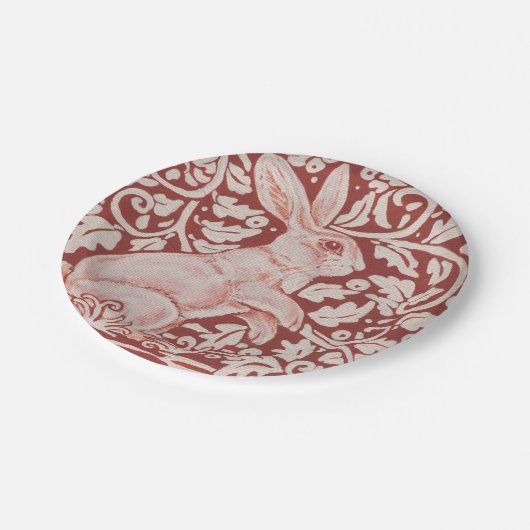 Rabbit Bunny Hare Rust Red Woodland Art Papieren Bordje (Gekanteld)