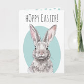 Rabbit Bunny Hoppy Easter Cute Spring Animal art Kaart (Voorkant)