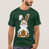Rabbit Bunny met zonnebril Leopard Cute Easter T-shirt (Voorkant)