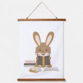 Rabbit Bunny Reading Poster Hangend Wandkleed (Voorkant)