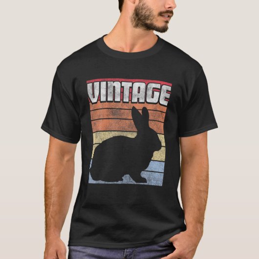 Rabbit Bunny Retro Style  70S 80S 90S Gift T-shirt (Voorkant)