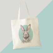 Rabbit Bunny tekening Cute Spring Animal art Tote Bag