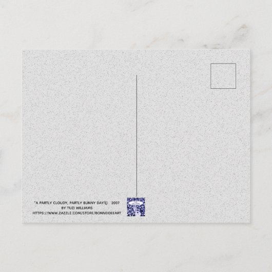 Rabbit Bunny Watching Clouds Fun Waterverf Art P Briefkaart (Achterkant)
