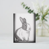 Rabbit Bunny White Fluffy Tail Long Ears Briefkaar Briefkaart (Staand voorkant)