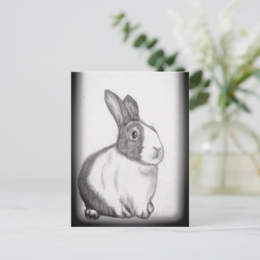 Rabbit Bunny White Fluffy Tail Long Ears Briefkaar Briefkaart (Staand voorkant)
