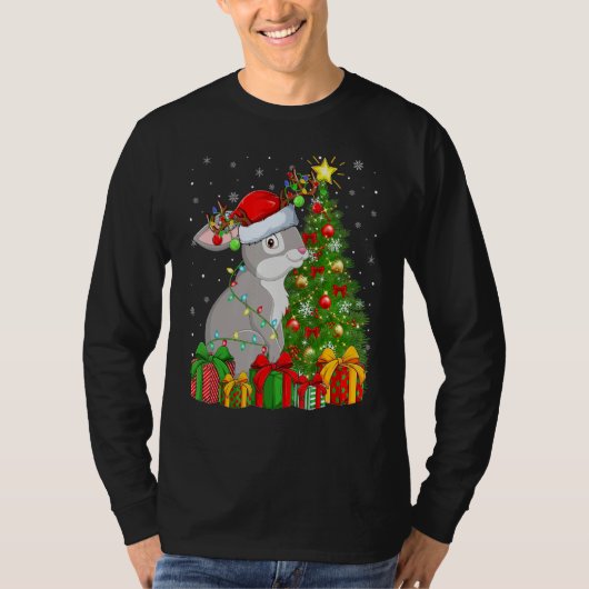 Rabbit Bunny   Xmas Holiday Santa Bunny Christmas  T-shirt (Voorkant)