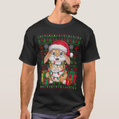 Rabbit Bunny Xmas Lights Ugly Santa Hat Bunny Chri T-shirt (Voorkant)