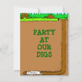 RABBIT BURROWING BUNNY SCAVENGER PARTY INVITATIONS KAART (Voorkant)