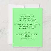 RABBIT BURROWING BUNNY SCAVENGER PARTY INVITATIONS KAART (Achterkant)