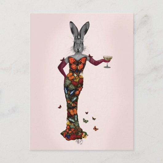 Rabbit Butterfly Dress 2 Briefkaart (Voorkant)