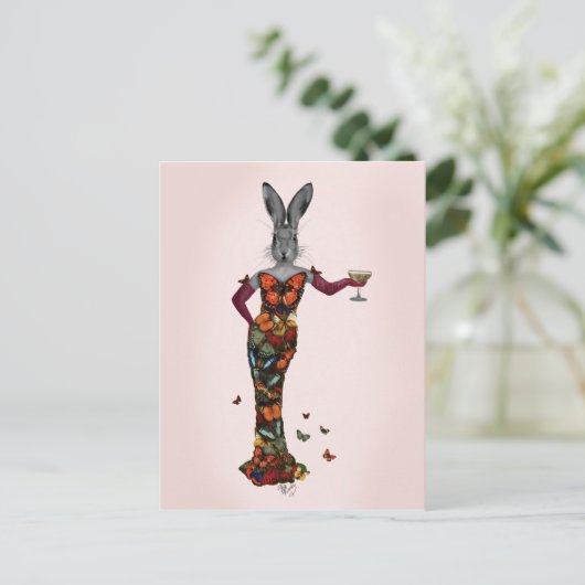 Rabbit Butterfly Dress 2 Briefkaart (Staand voorkant)